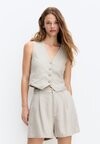

Жилет BASIC RUSTIC Pull&Bear, коричневато-серый