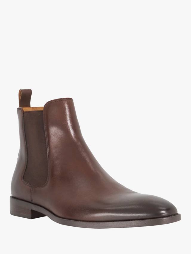 Кожаные челси ботинки Matchin с широкой колодкой Dune London, Dark Brown — фото 3