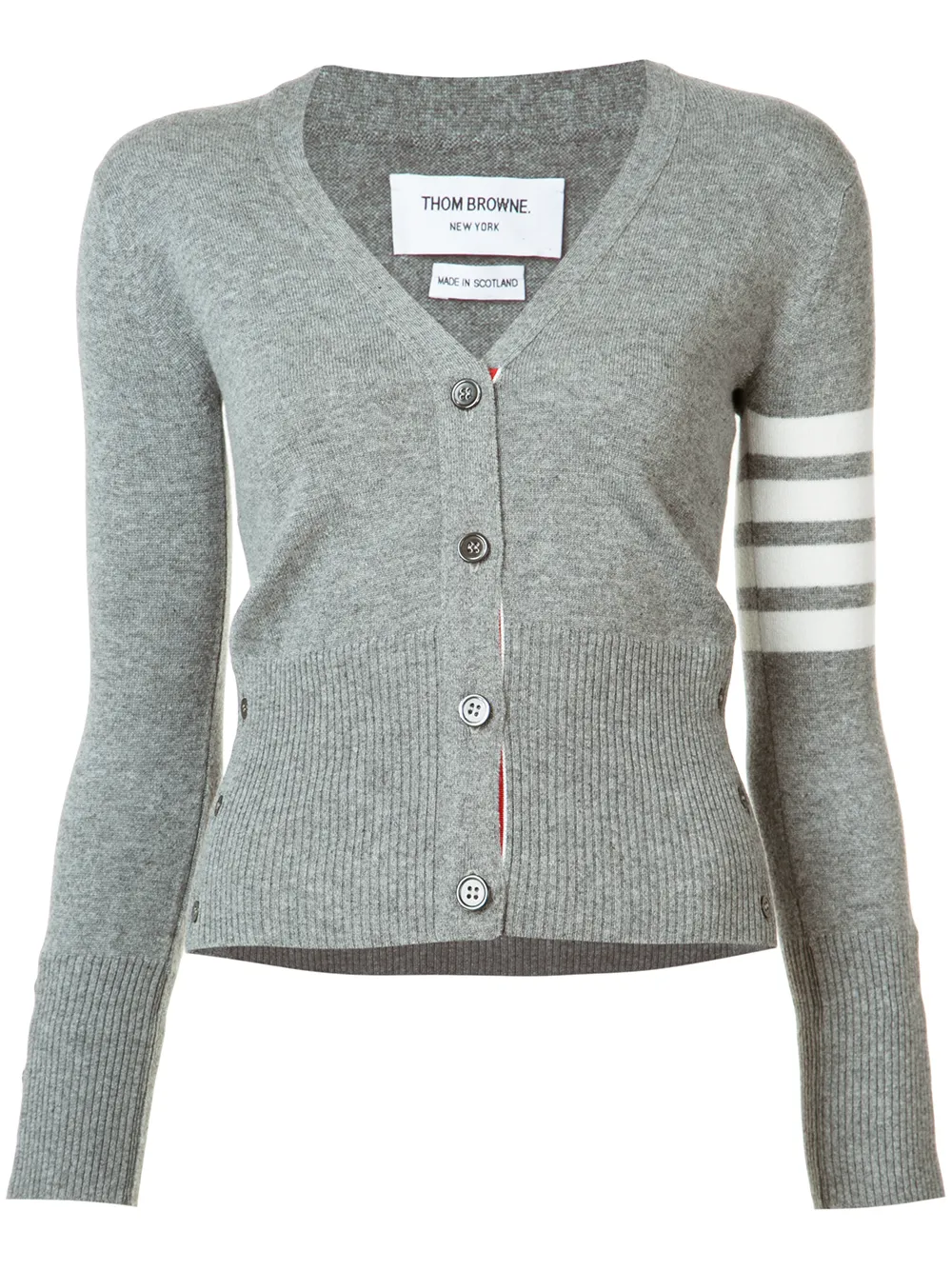 

Кардиган с контрастными полосками THOM BROWNE, серый