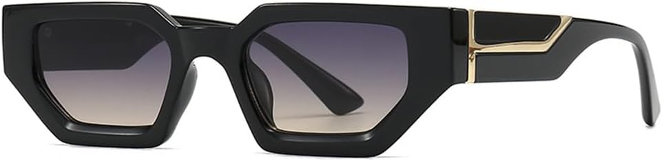 

Винтажные солнцезащитные очки неправильной формы для женщин и мужчин, солнцезащитные очки для женщин в маленькой оправе, защита от ультрафиолета UV400 VFDHN, Black Purple Tea