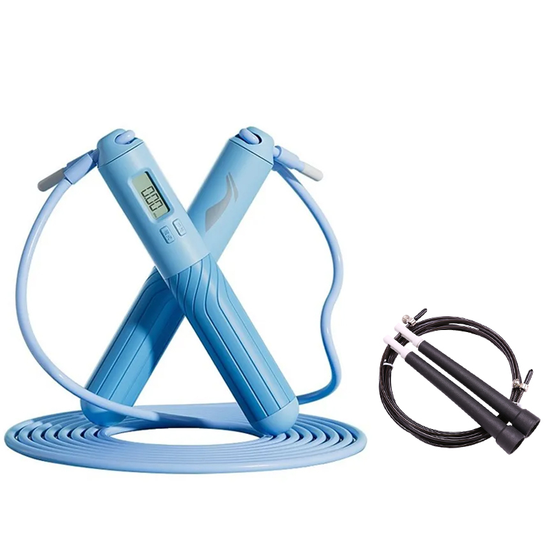 

Скакалка материал троса pvc стальной трос, материал ручки abs силикон для взрослых примерно 2,8 м LINING, черный