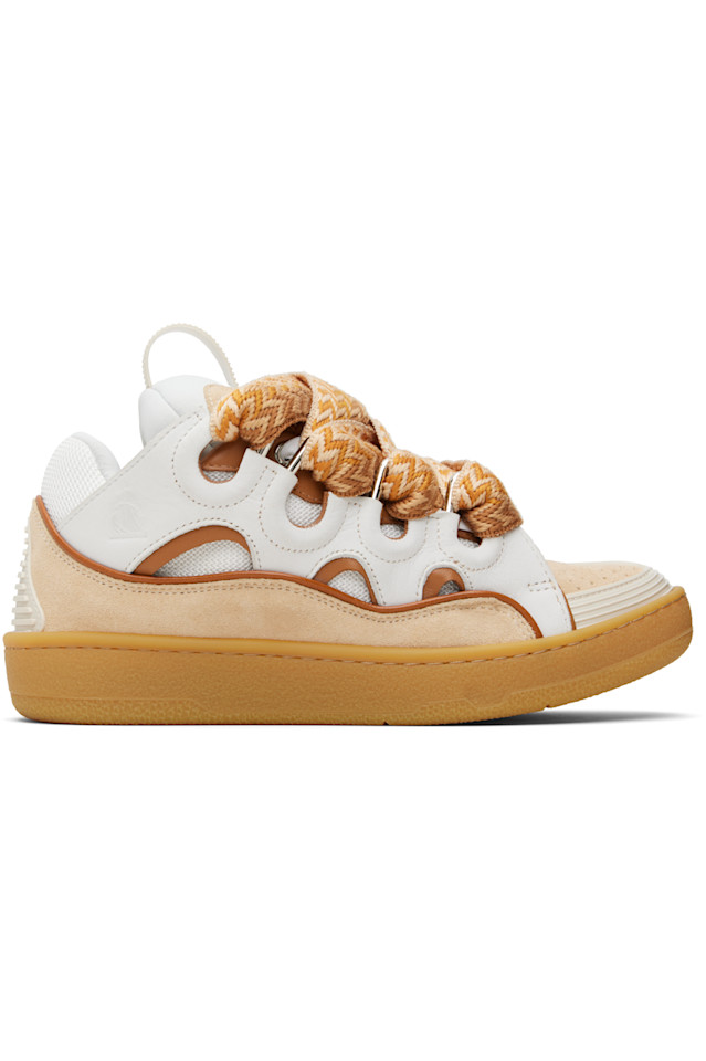 

Lanvin Бело-Оранжевые кожаные кроссовки