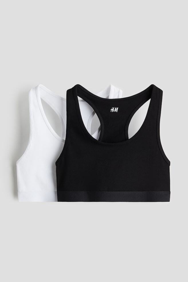 

Упаковка из 2 укороченных топов из хлопкового трикотажа H&M, черный