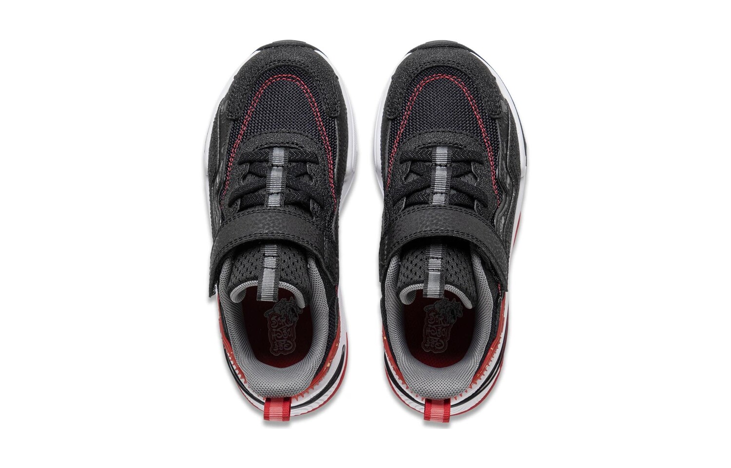 Кроссовки детские Yunchuan V3 Kids Low-top черные/красные киноварь Lining Young — фото 3