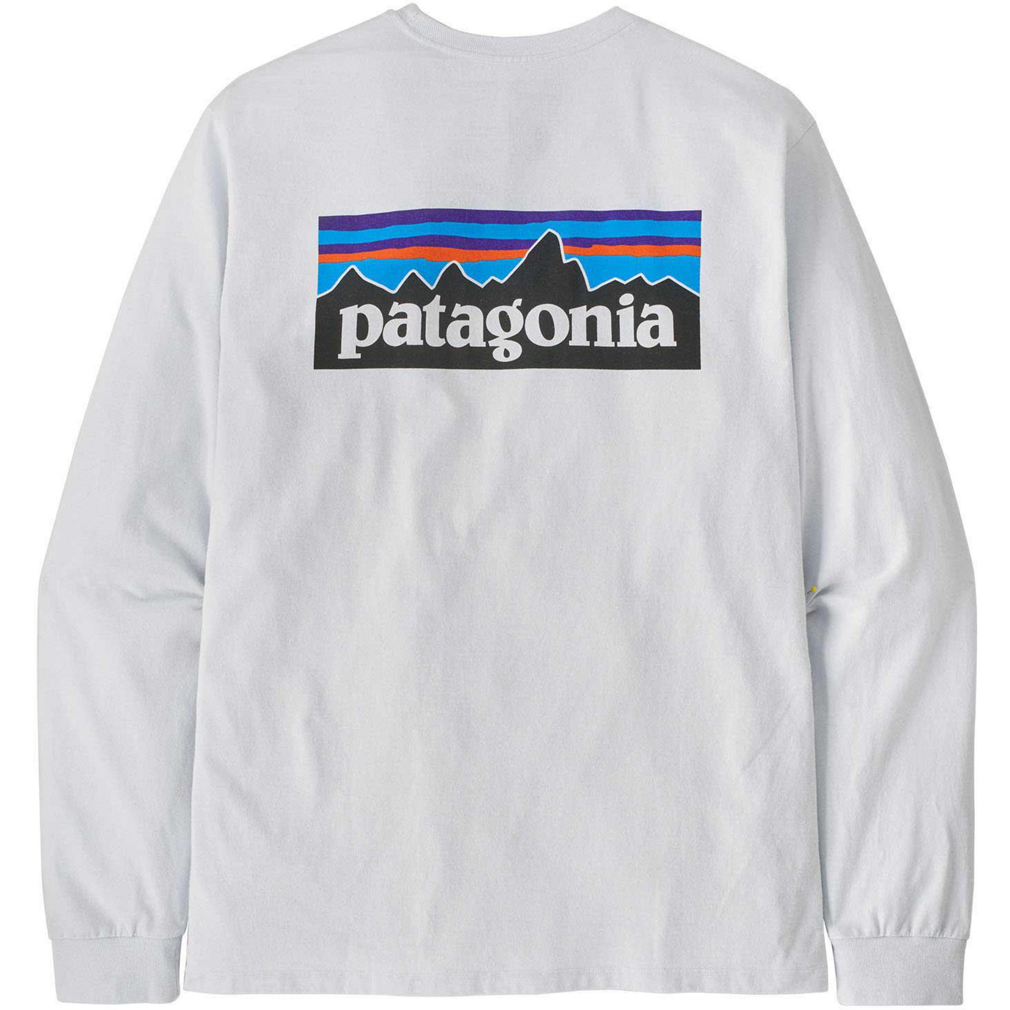 Мужская футболка с длинными рукавами с логотипом P-6 Responsibili-Tee Patagonia, White — фото 3
