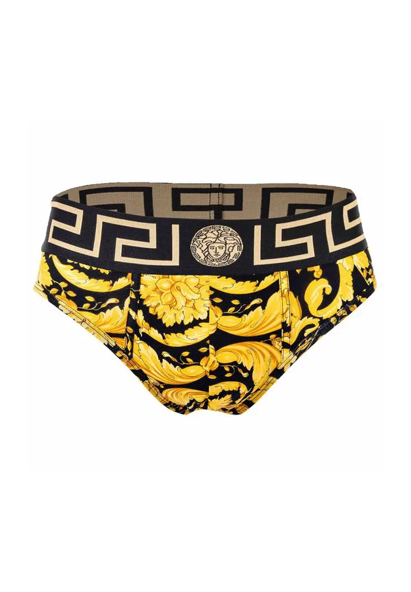 Трусы stretch barocco ss92 с новым логотипом по всей поверхности Versace, Black Print
