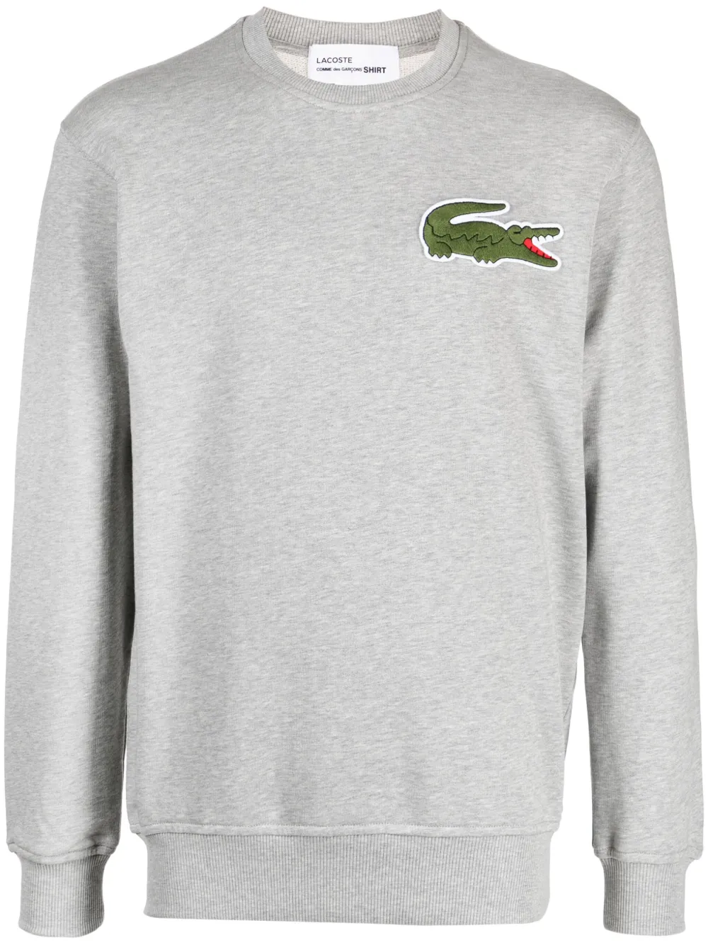

Толстовка с нашивкой-логотипом из коллаборации с Lacoste Comme Des Garçons Shirt, серый