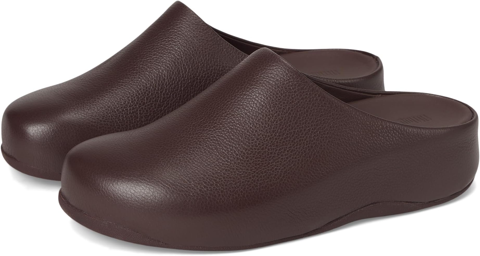 Сабо FitFlop Shuv Tumbled-leather Clogs, цвет Chocolat