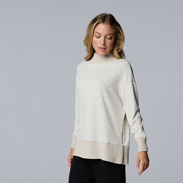 

Повседневный худи Petite с боковой молнией Simply Vera Vera Wang, Fossil Heather