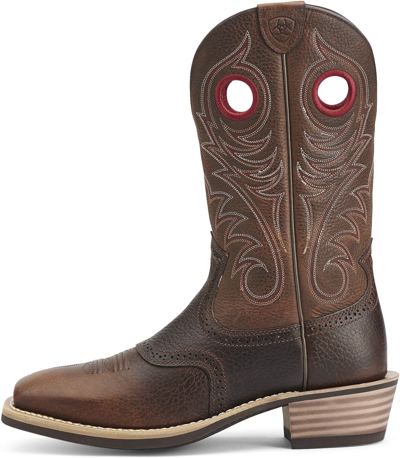 Мужские рабочие сапоги Ariat Heritage Roughstock Western с квадратным носком из кожи, коричневый — фото 2