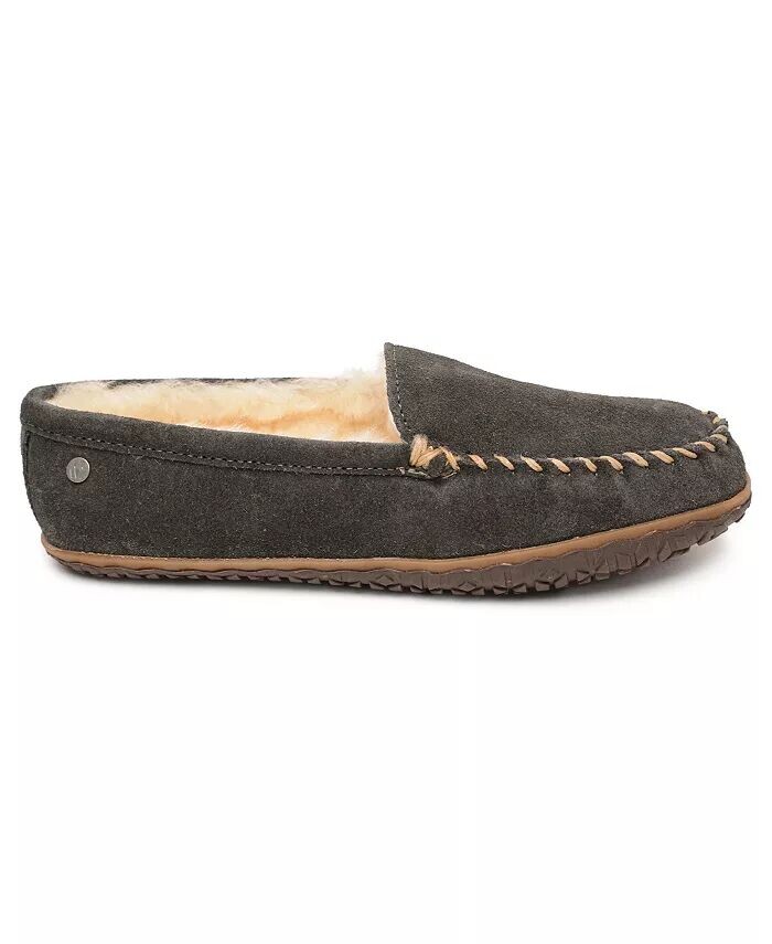 Мужские замшевые тапочки Tobie из овчины Minnetonka, серый — фото 3