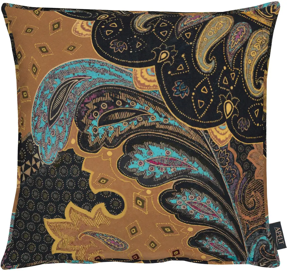 

АПЭЛТ декоративная подушка "Зоя", чехол на подушку с наполнителем, 1 шт APELT 45х45 см, черный/коричневый