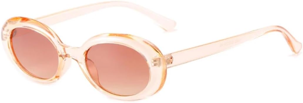 

Винтажные овальные солнцезащитные очки для женщин, модные, маленькие круглые, в стиле панк, с леопардовым принтом, защита от УФ-излучения UV400 TOIPASTN, C8brown-lightbrown