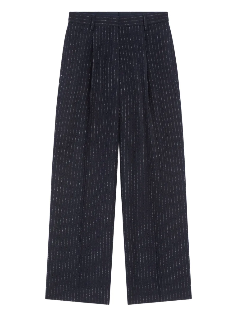 

Шерстяные брюки в тонкую полоску DRIES VAN NOTEN, синий