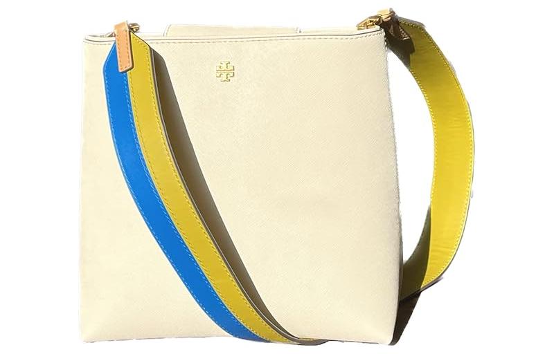 

Сумка-ведро Emerson из кожи, через плечо, кроссбод для женщин кремово-белая TORY BURCH