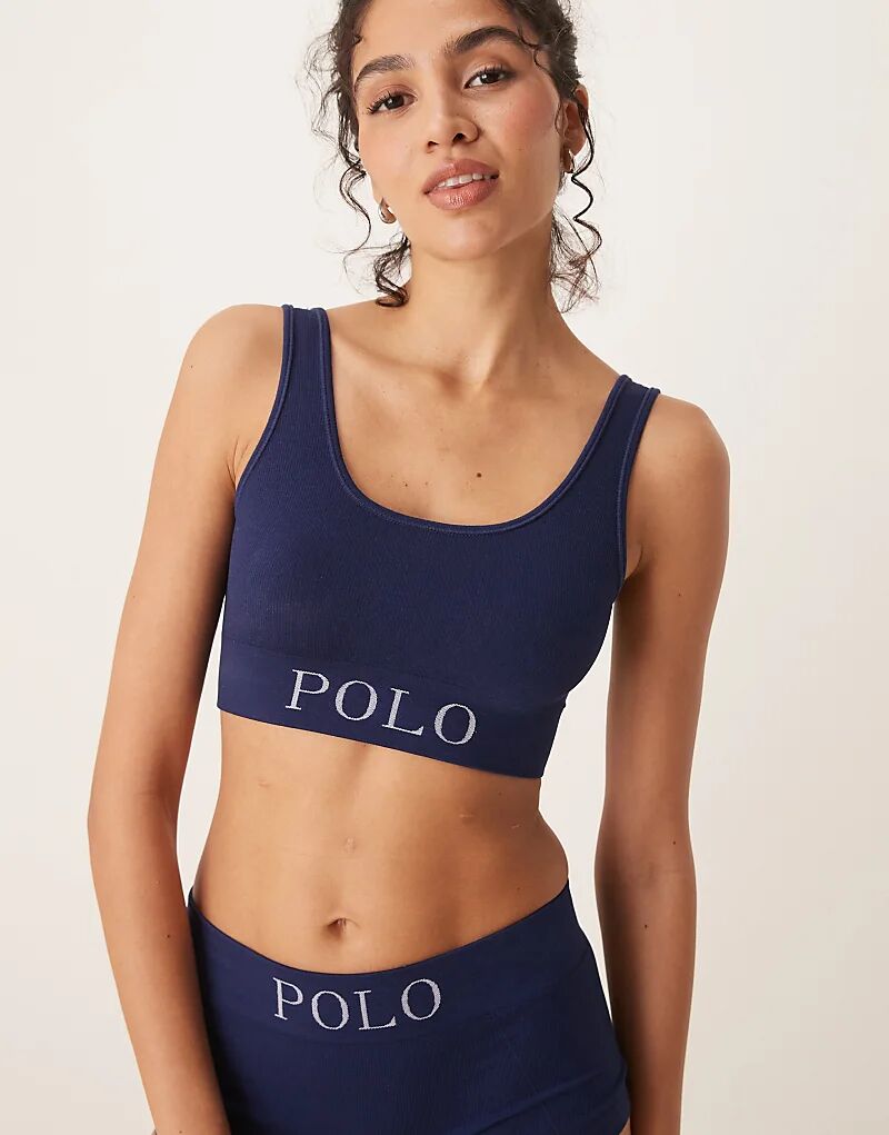 

Polo Ralph Lauren Ribbed Seamless Топ Bralette в темно-синем цвете