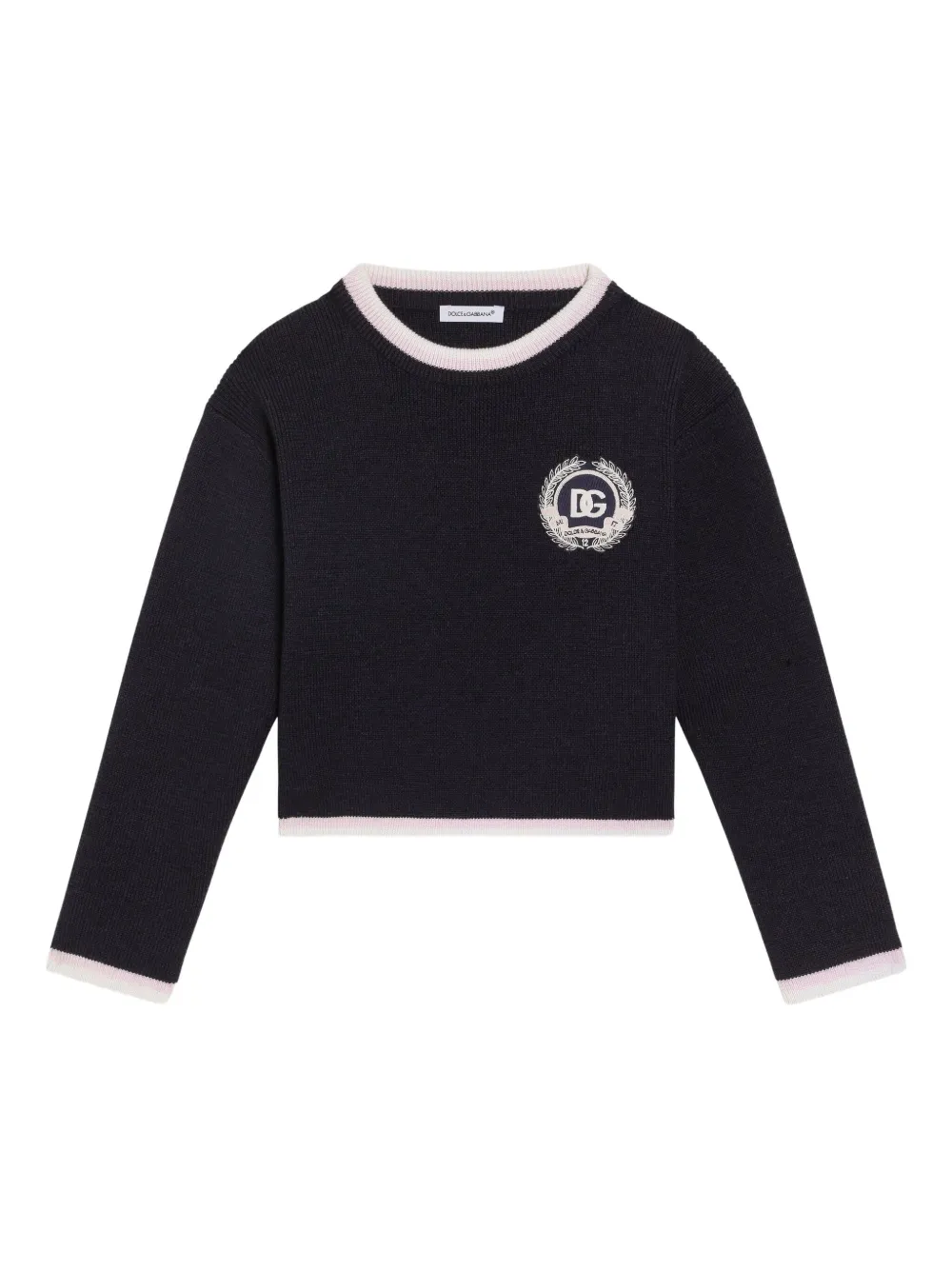 

Топ в рубчик с вышитым логотипом Dolce & Gabbana Kids, синий