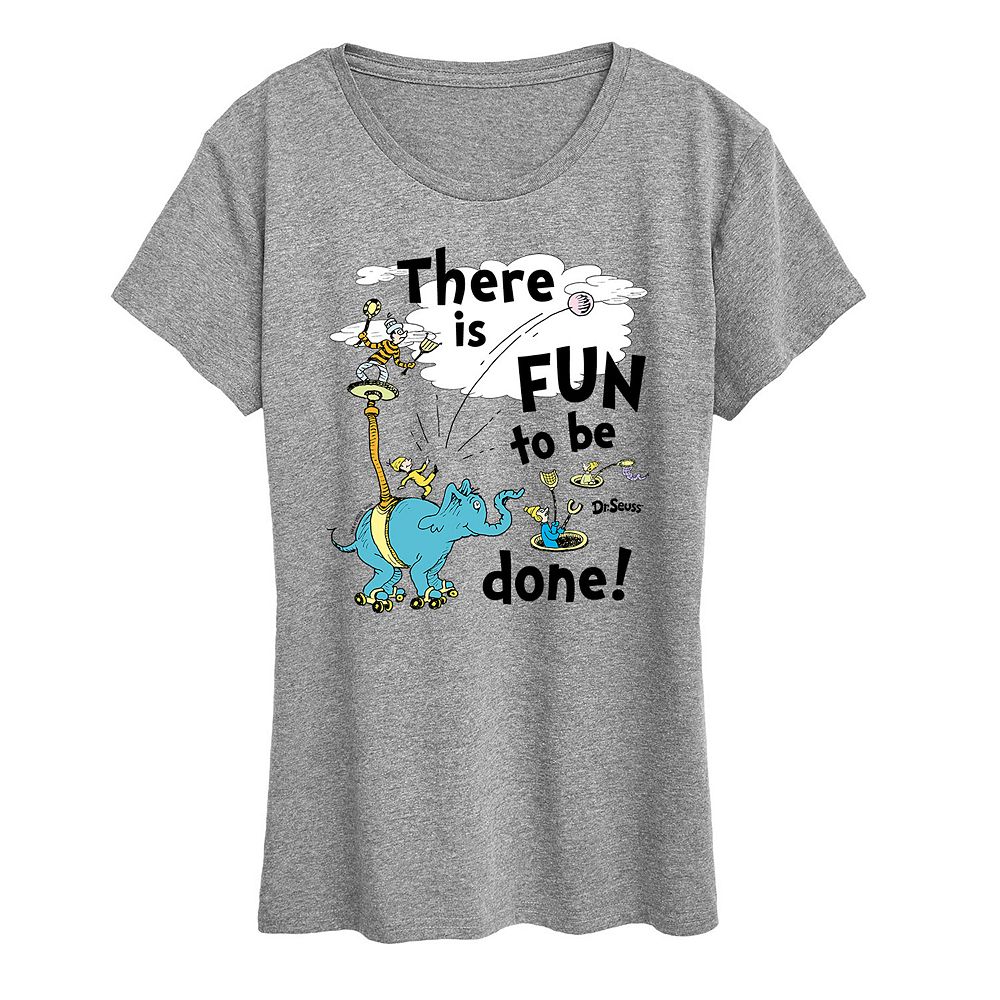 

Женская футболка с рисунком Dr. Seuss Fun To Be Done Licensed Character, цвет Heather Gray