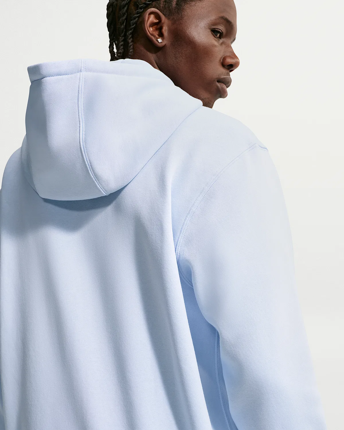 Мужская флисовая кофта на молнии Nike Club, Hydrogen Blue/Hydrogen Blue/White — фото 2