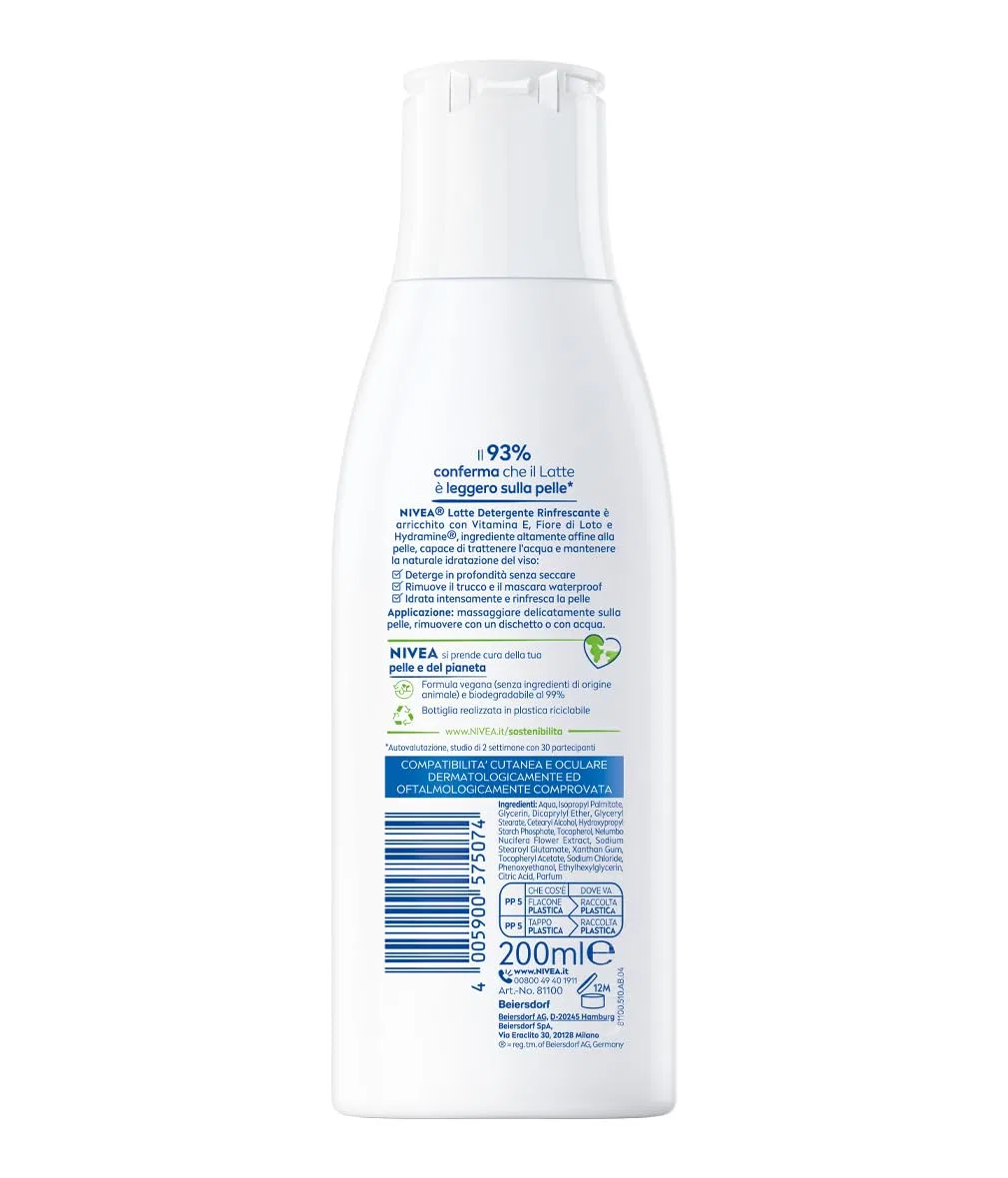 Молочко для умывания Nivea — Увлажняющее очищающее молочко , ( .) , White, 200 мл — фото 2