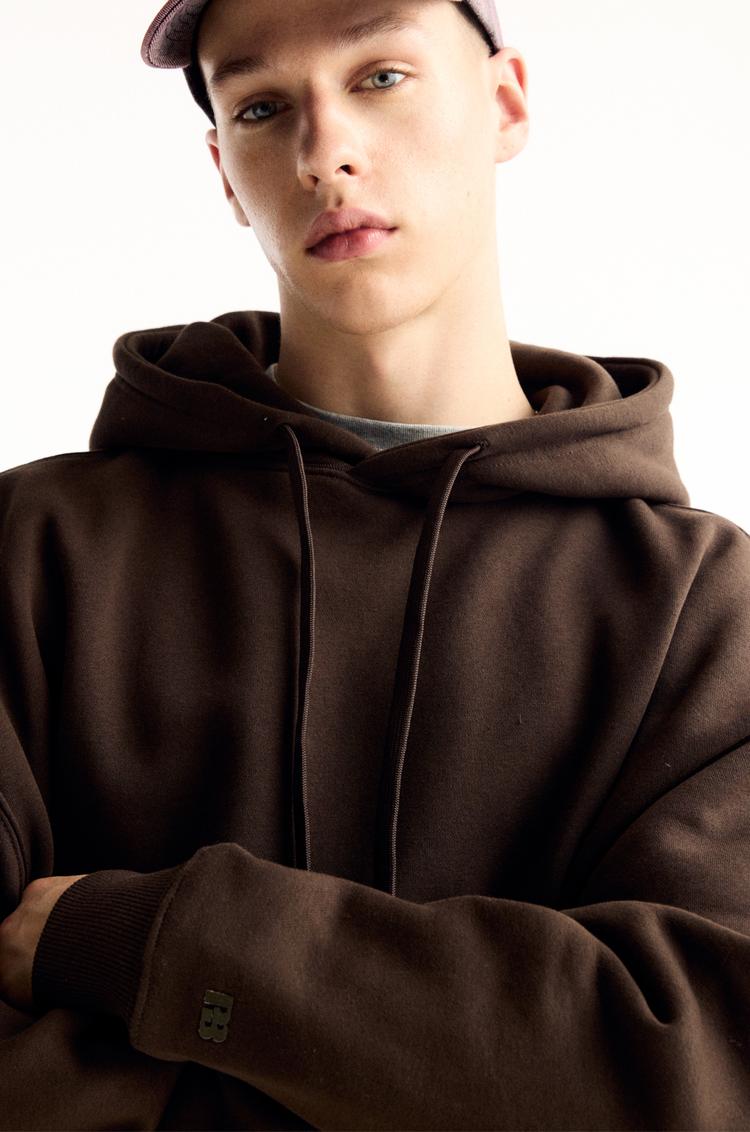 

Базовая толстовка с капюшоном Pull And Bear, коричневый