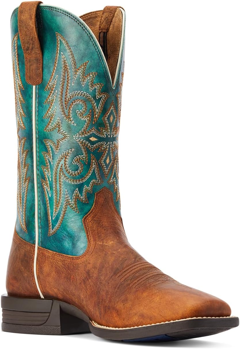 Мужские вестерн-бутсы ARIAT Wild Thang, зеленый/коричневый — фото 3