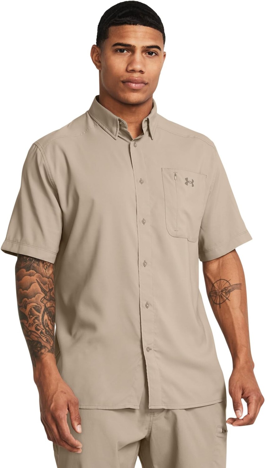

Рубашка Under Armour Drift Tide 2.0 Short Sleeve, цвет Timberwolf Taupe/Taupe Dusk