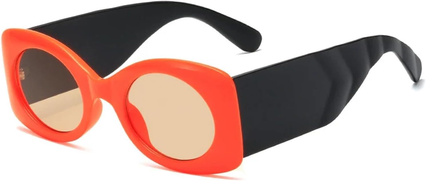 

Модные солнцезащитные очки премиум-класса овальной формы с широкими дужками для мужчин и женщин, в стиле панк, для активного отдыха и вождения, с защитой от УФ-излучения UV400 TKKTLLT, Orange Champagne