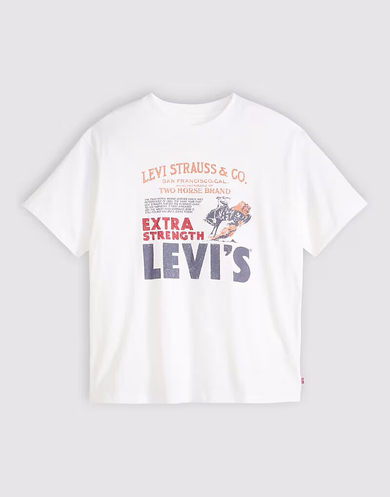 

Винтажная футболка свободного кроя с архивным ковбойским постером, белая Levi'S