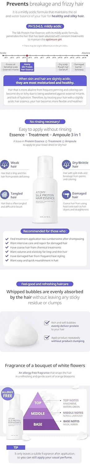 Несмываемая протеиновая эссенция для волос «Silk Protein Hair Essence» от Atomy Precious Earth — фото 2