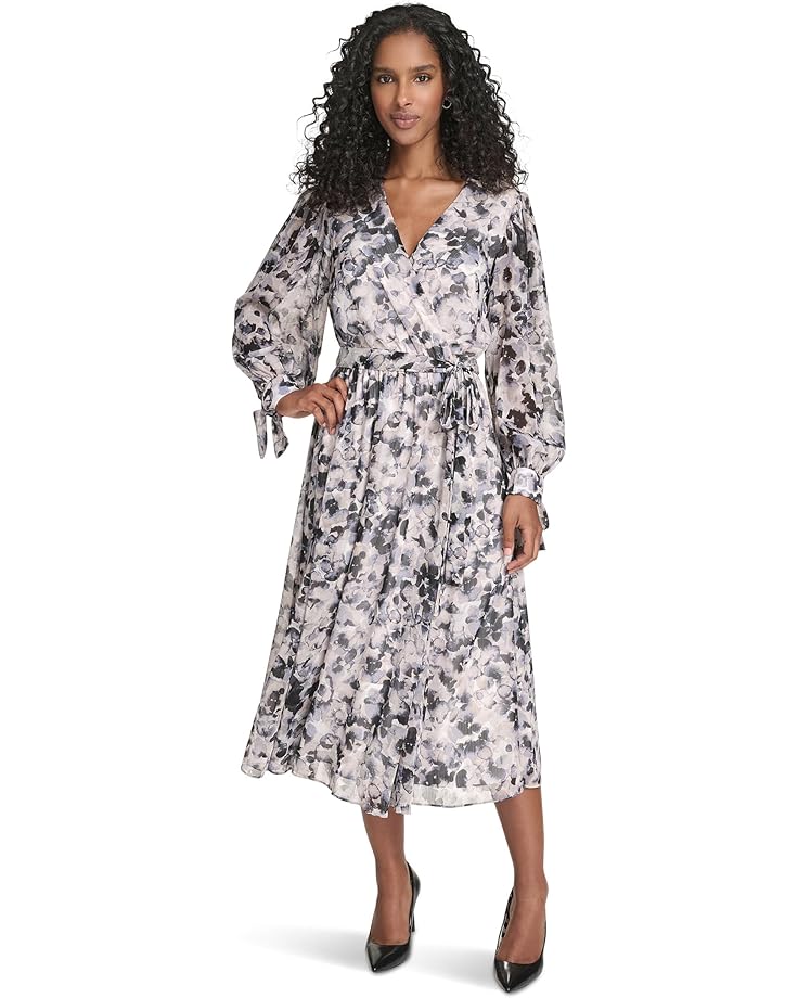 

Женское платье Calvin Klein V-Neck Long Sleeve Chiffon Midi, Slate Multi