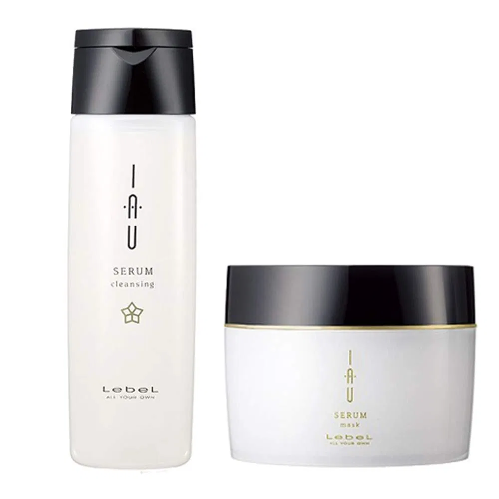 Набор Lebel IAU Serum Cleansing Hair Shampoo 200 мл и Lebel IAU Serum Hair Mask 170 г (Зеленый чай) Lebel