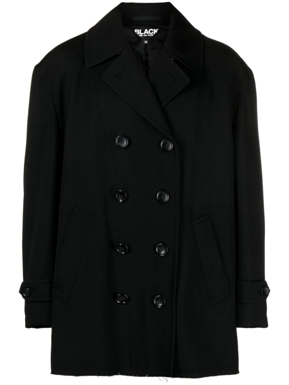 

Black Comme Des Garçons двубортное пальто с заостренными лацканами, черный