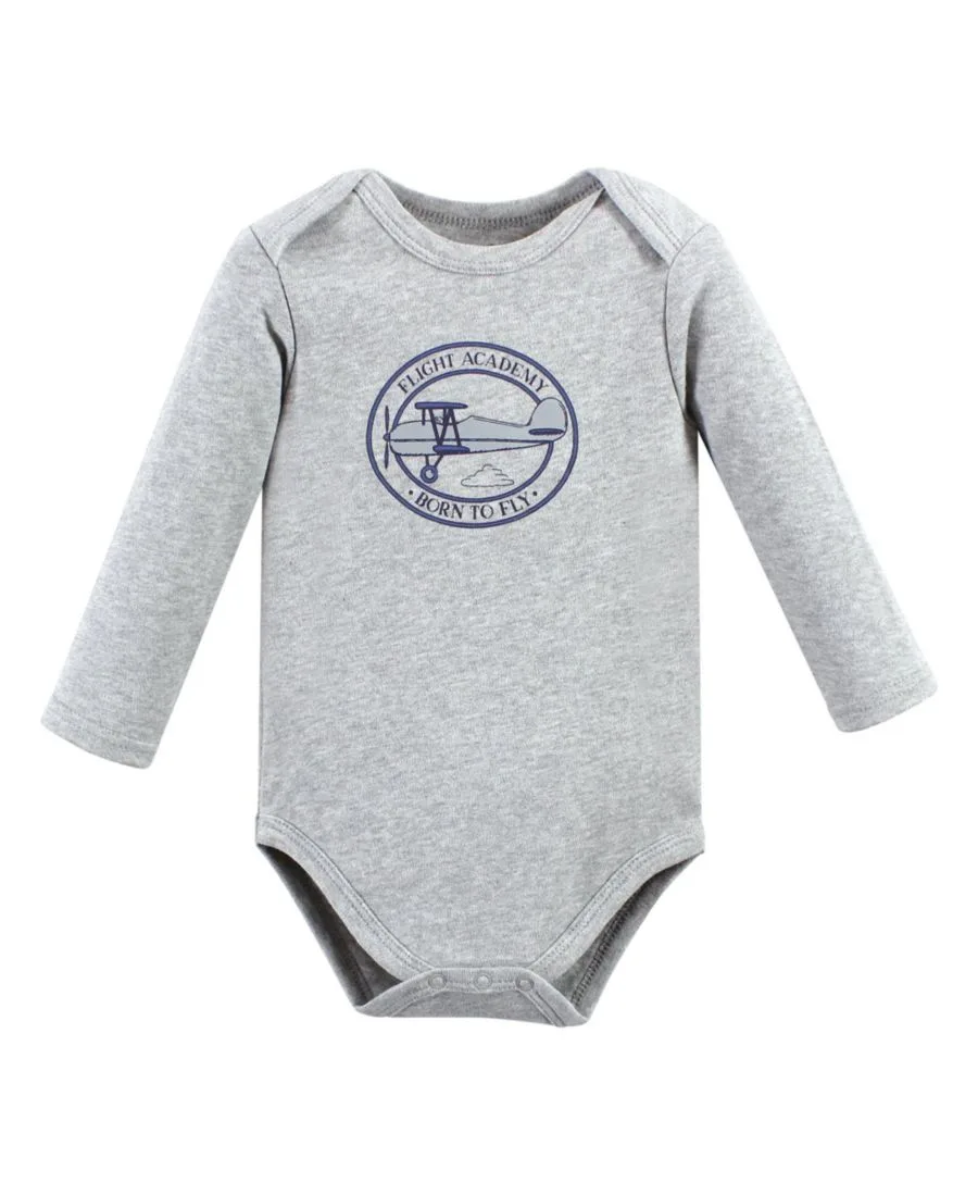 Хлопковые боди с длинными рукавами, комплект из 3 штук Hudson Baby, Aviation — фото 3