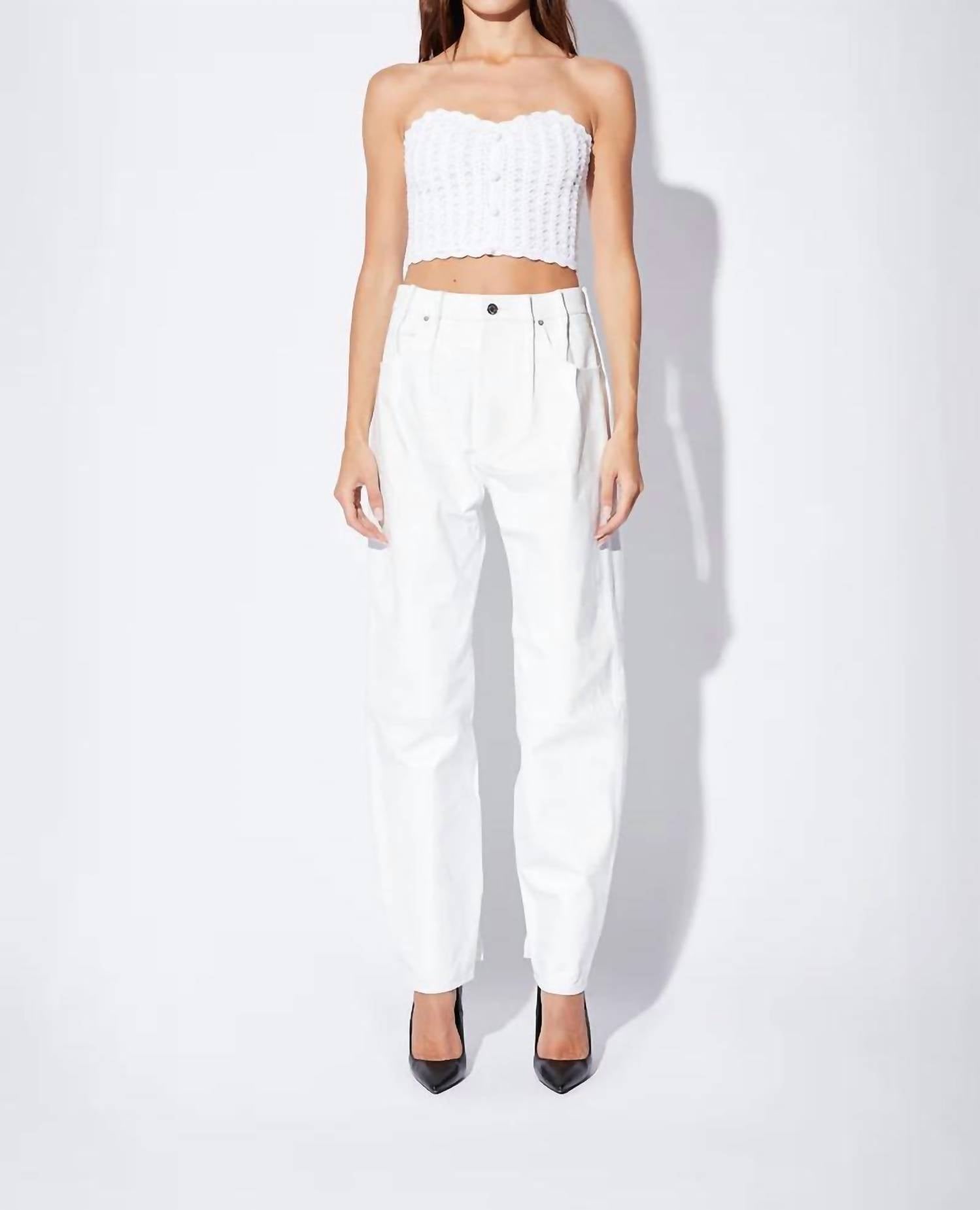 

Брюки Ele Pant из белого мятого материала RtA