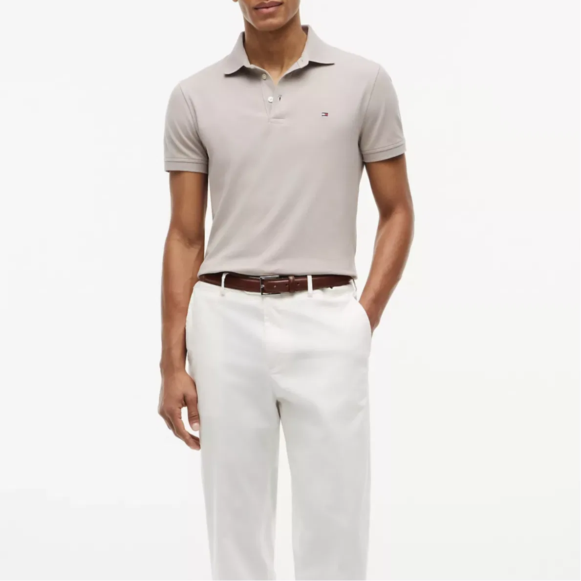 Поло мужское Tommy Hilfiger, Taupe — фото 3