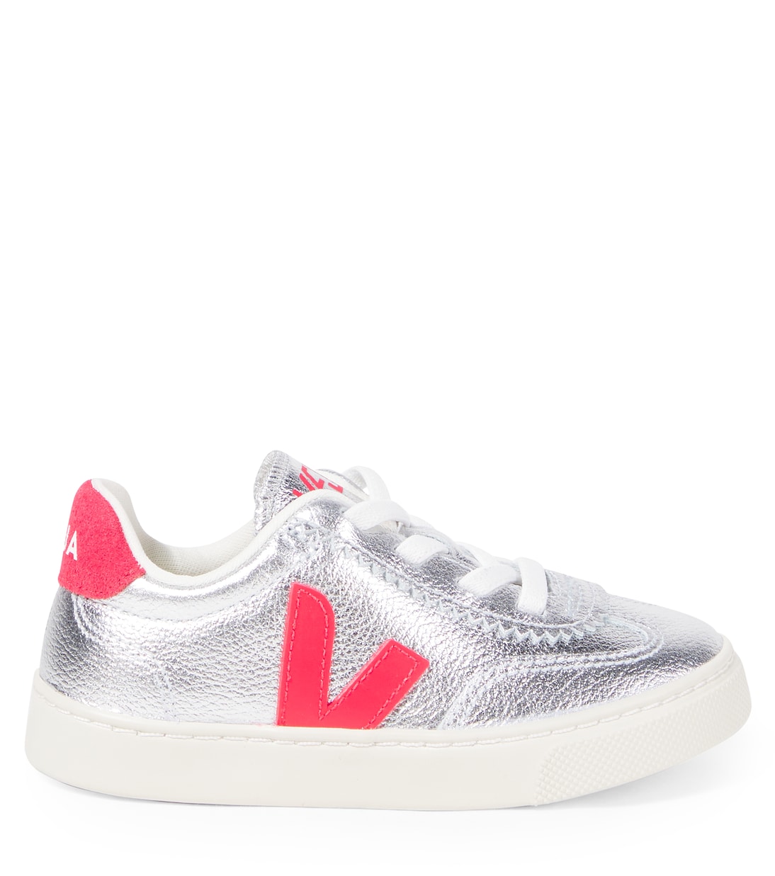 Кроссовки Volley из металлизированной кожи Veja Kids, Silver_Pekin — фото 3