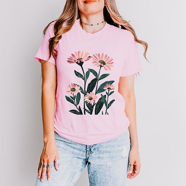 

Футболка с коротким рукавом с акварельным принтом в виде розовых ромашек Simply Sage Market, Pink, Розовый, Футболка с коротким рукавом с акварельным принтом в виде розовых ромашек Simply Sage Market, Pink