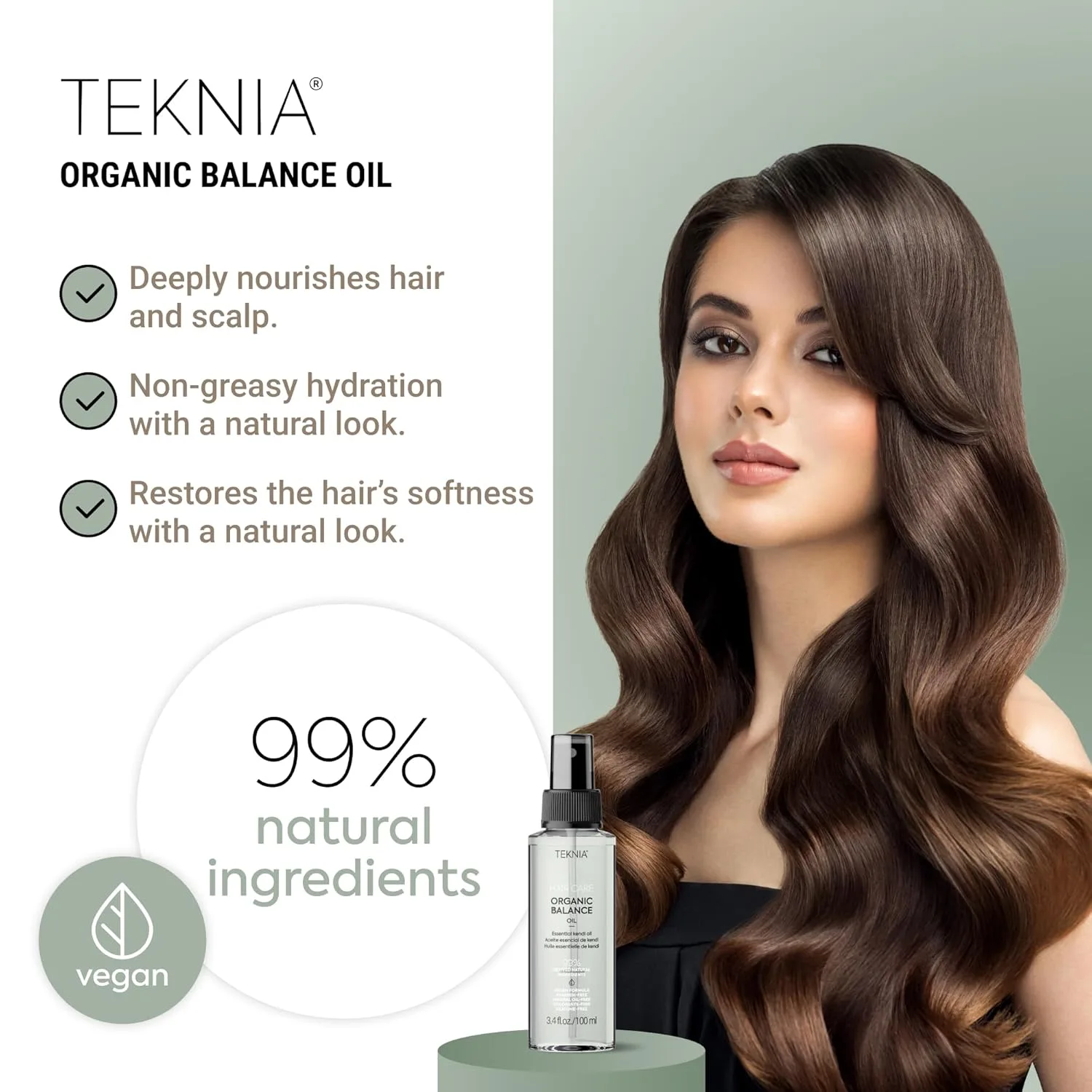 LAKMÉ Teknia Organic Balance Hair Oil, увлажняющее масло для волос, эфирные масла Kendi, 3,5 жидких унции — фото 2