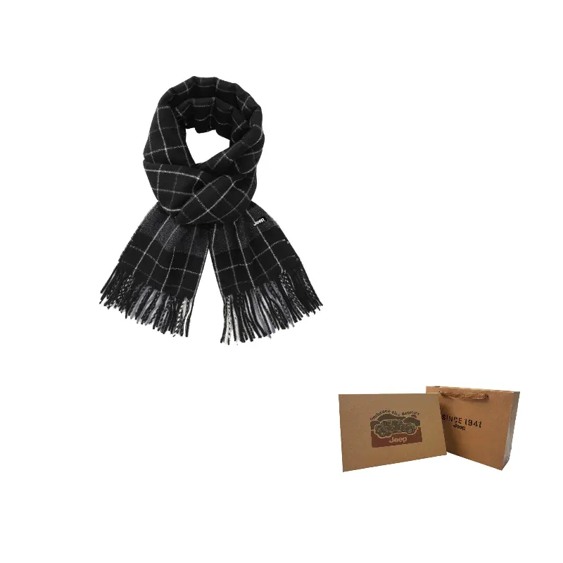 

Вязаный шарф из полиэстера и искусственного кашемира, унисекс Jeep, черный-черный logo