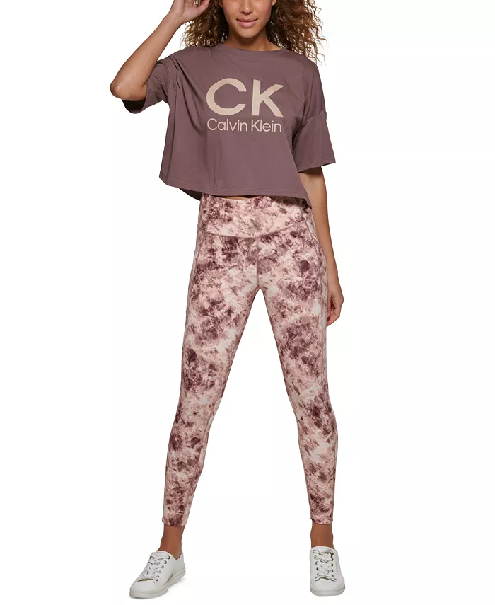 

Принтованные леггинсы 7/8 High-Rise Calvin Klein, коричневый