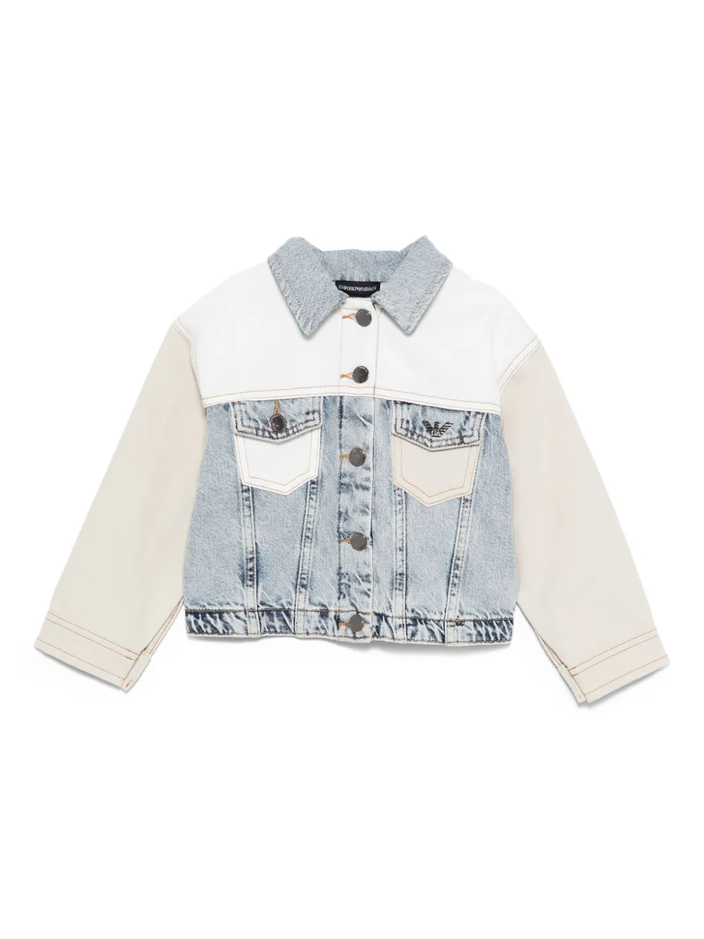 

Джинсовая куртка в стиле колор-блок Emporio Armani Kids, синий