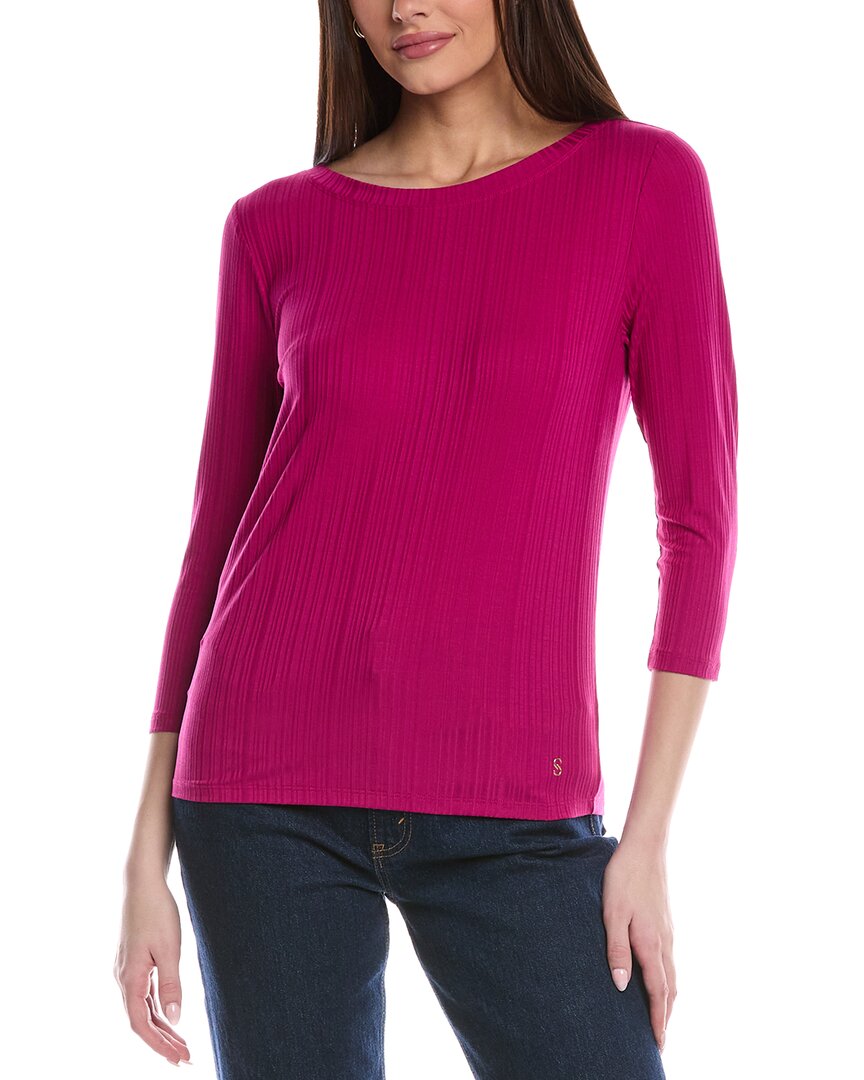 

St. John Sleek Rib Jersey Трикотажный топ, розовый