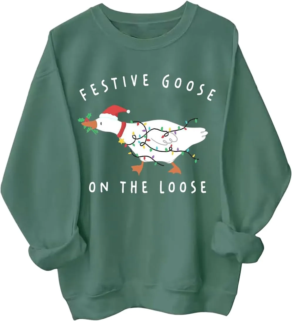 

Свитшот Festive Goose On The Loose BTGRL