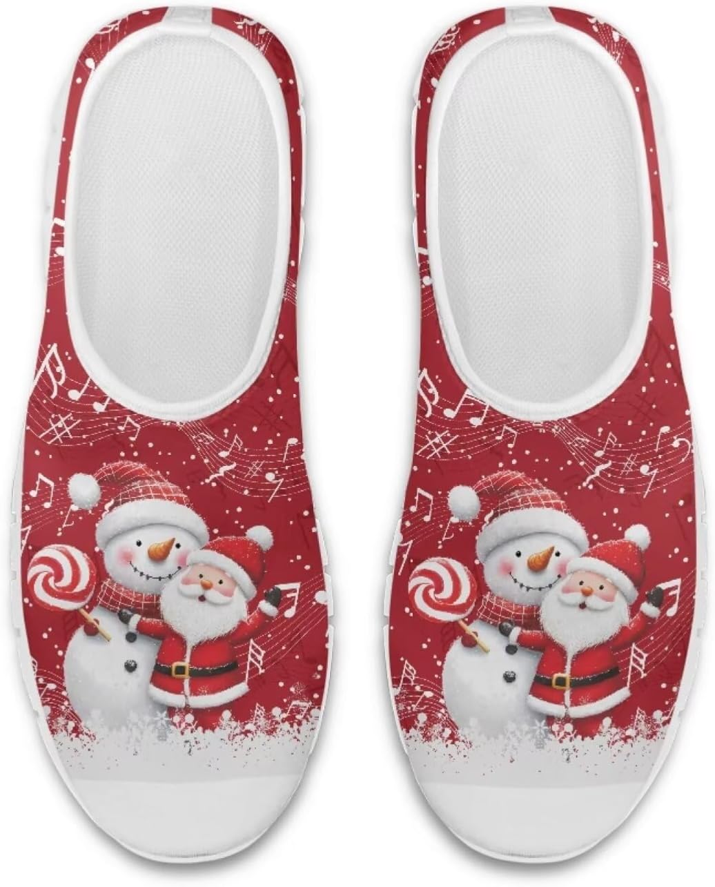 

Женские и мужские кроссовки Belidome без шнурков низкие для отдыха и бега по дорожкам, легкие, Cute Santa Claus