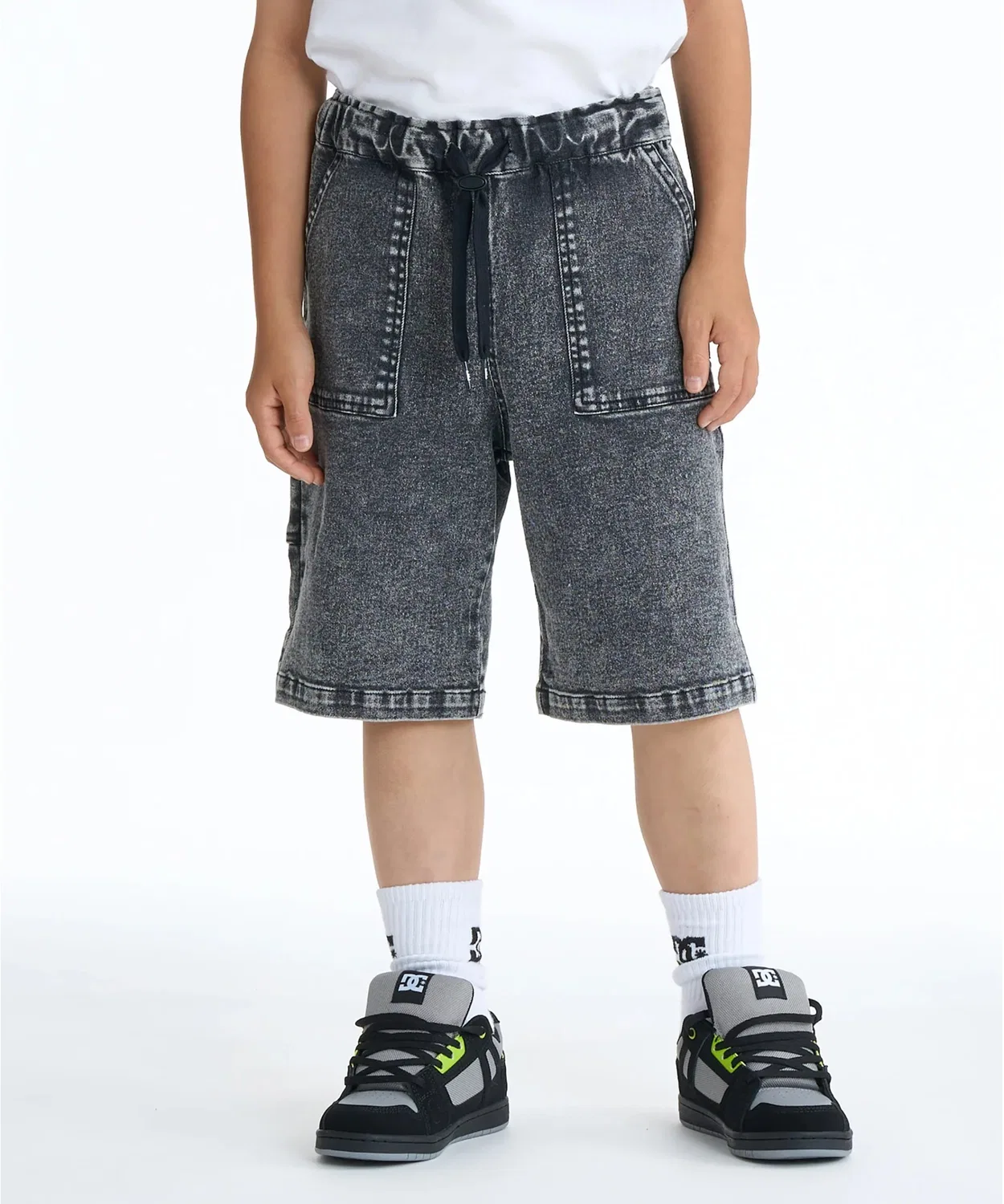 Шорты DC Shoes KD WIDE PAINTER S, джинсовые, черные, детские