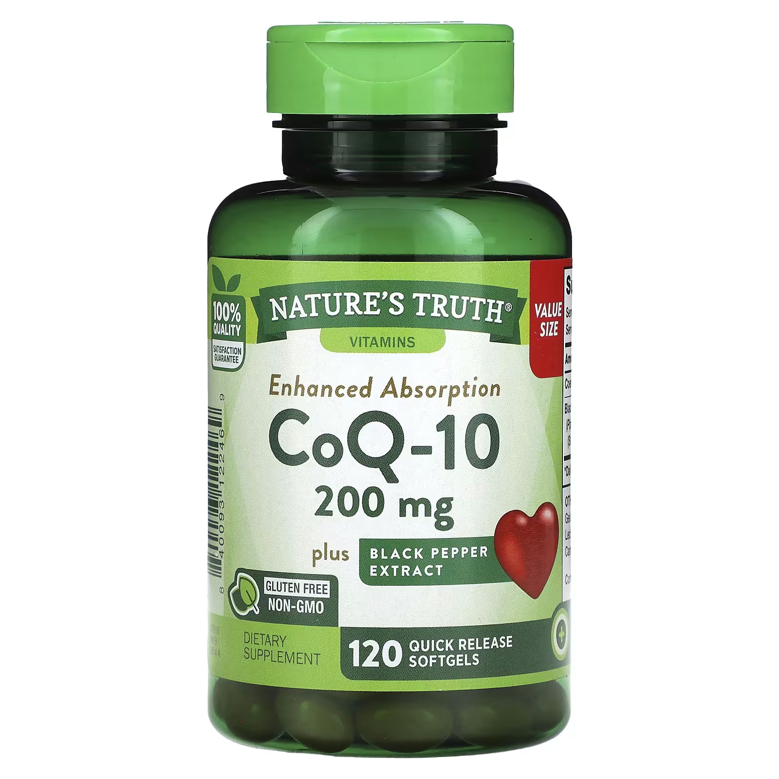 

Добавка Nature's Truth CoQ-10 Plus с экстрактом черного перца, 120 мягких таблеток