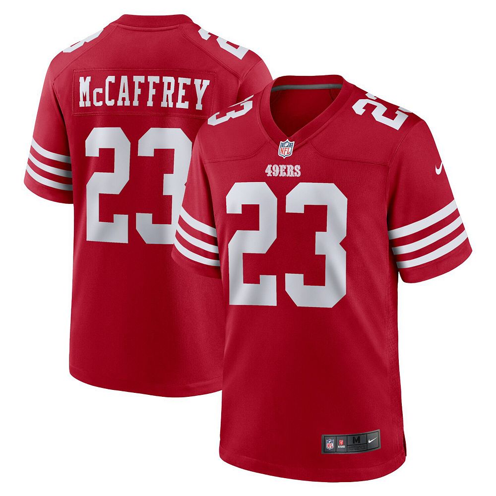 

Мужская майка Nike Christian McCaffrey Scarlet San Francisco 49ers Game Player, красный