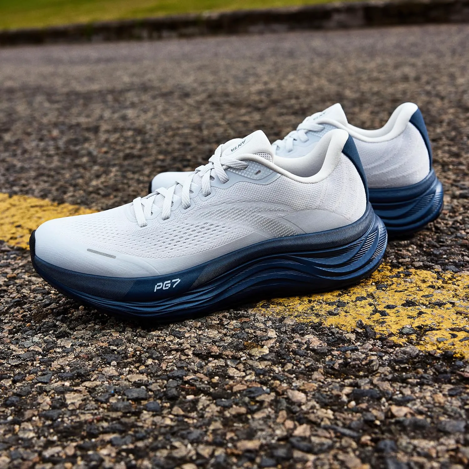 Кроссовки для бега ANTA Men’s PG7 с амортизацией, комфортные, дышащие, для тренировок в спортзале и кросс-тренинга, серый/синий — фото 3
