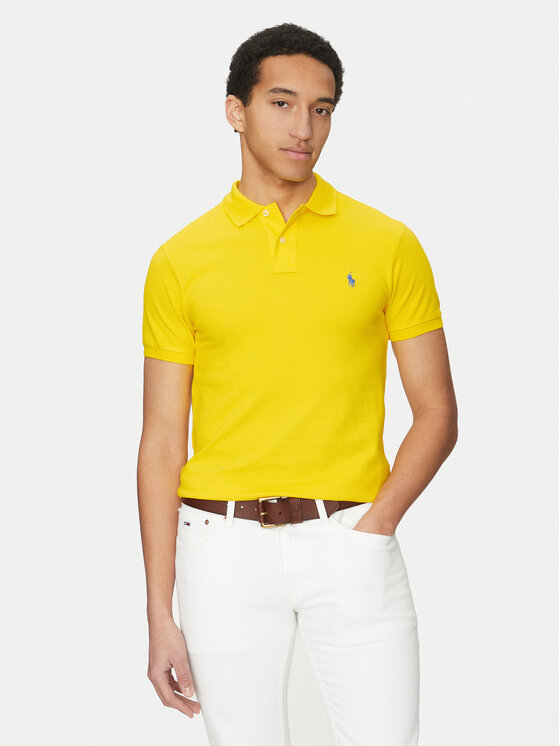 

Рубашка поло облегающего кроя 710536856446 Polo Ralph Lauren, желтый